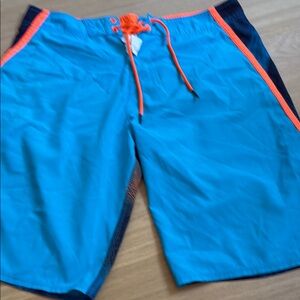 Oakley Men's Blue and Orange Swim Shorts